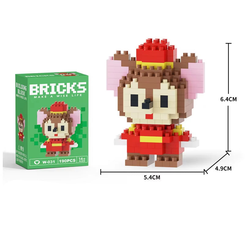 Wholesale Mini Plastic ABS Building Blocks Figures Children'S DIY Toys Set Animation Building Box Packed-For Ages 5 to 7 Years