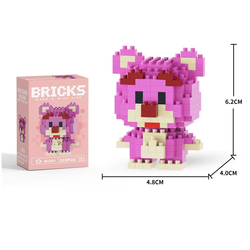 Wholesale Mini Plastic ABS Building Blocks Figures Children'S DIY Toys Set Animation Building Box Packed-For Ages 5 to 7 Years