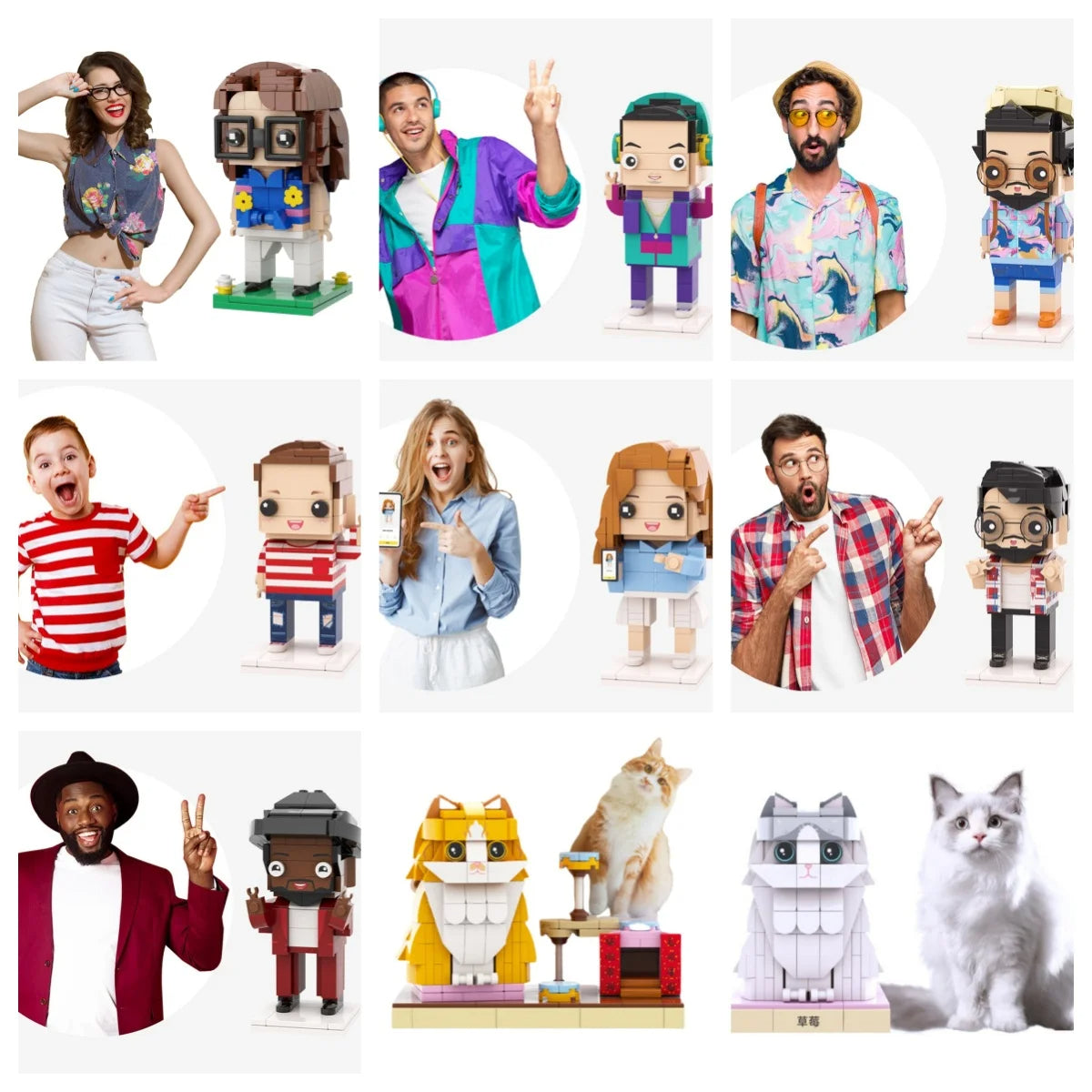 Character Building Block Figure Set -  DIY Assembly Toy - Ages 8+ - 1:12 Scale Model - ABS Plastic Construction Kit