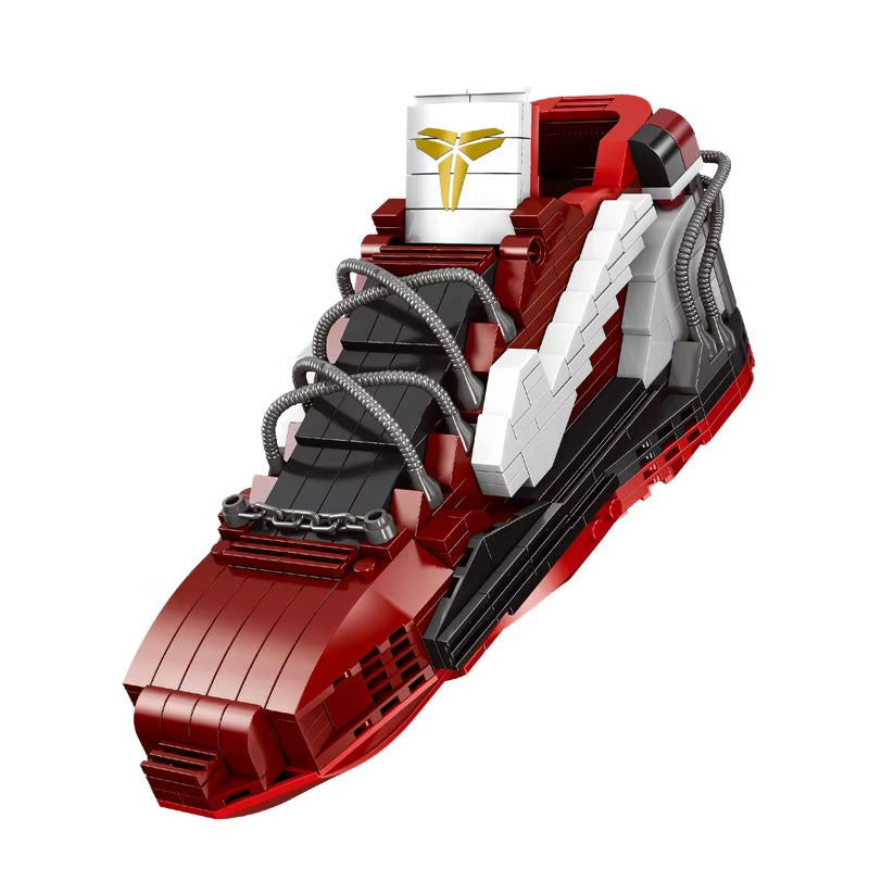 Kobe Basketball Shoes Building Blocks Red Snake Port Shoes Memorial and Collectible Toys Red Combat Boots Toys (NO.69960)