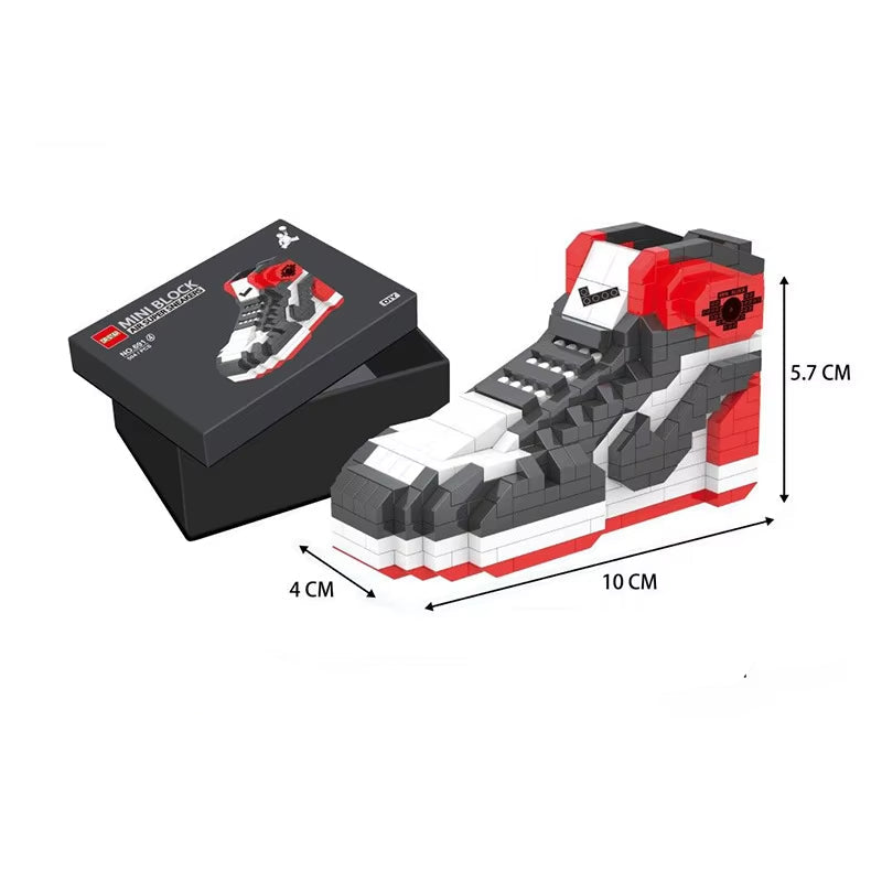 XRH DIY Mini Building Block Basketball Shoes - 'A J' Model Toy Sneakers Build - Bricks Set - Ideal DIY Assembly Gifts for Kids