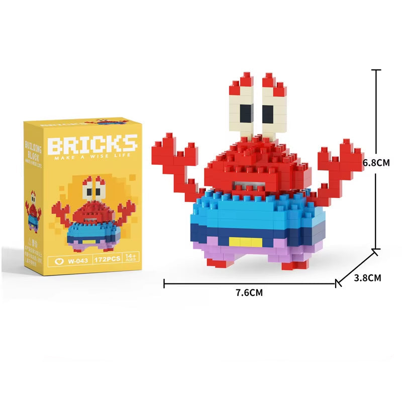 Wholesale Mini Plastic ABS Building Blocks Figures Children'S DIY Toys Set Animation Building Box Packed-For Ages 5 to 7 Years
