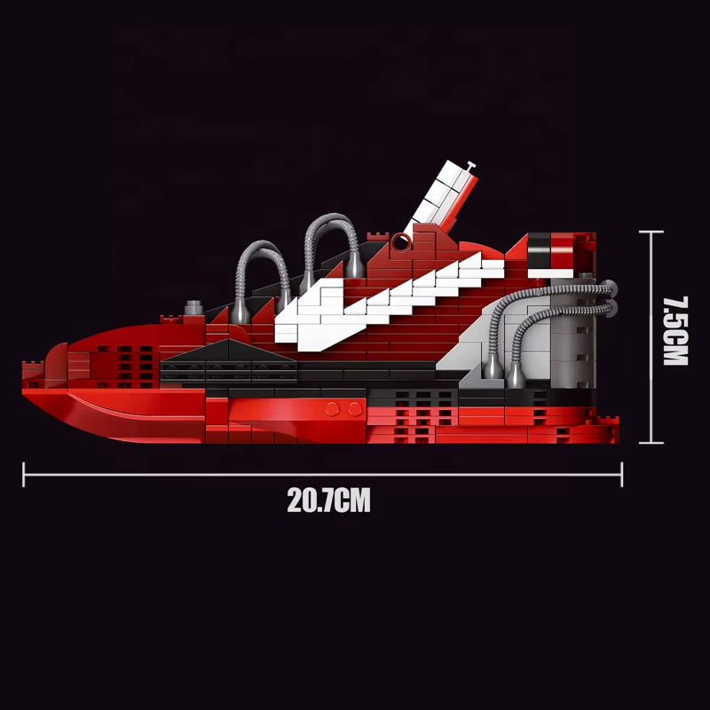 Kobe Basketball Shoes Building Blocks Red Snake Port Shoes Memorial and Collectible Toys Red Combat Boots Toys (NO.69960)