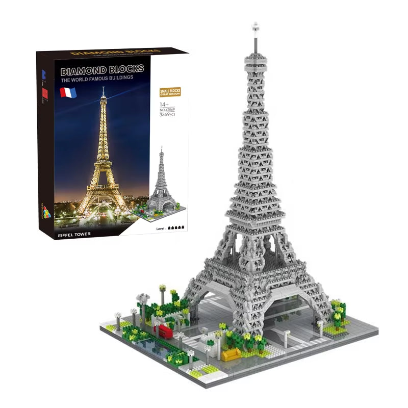 World Famous Architecture French Building Eiffel Tower Diy Micro 3D Building Toy Bricks Educational Block Toys